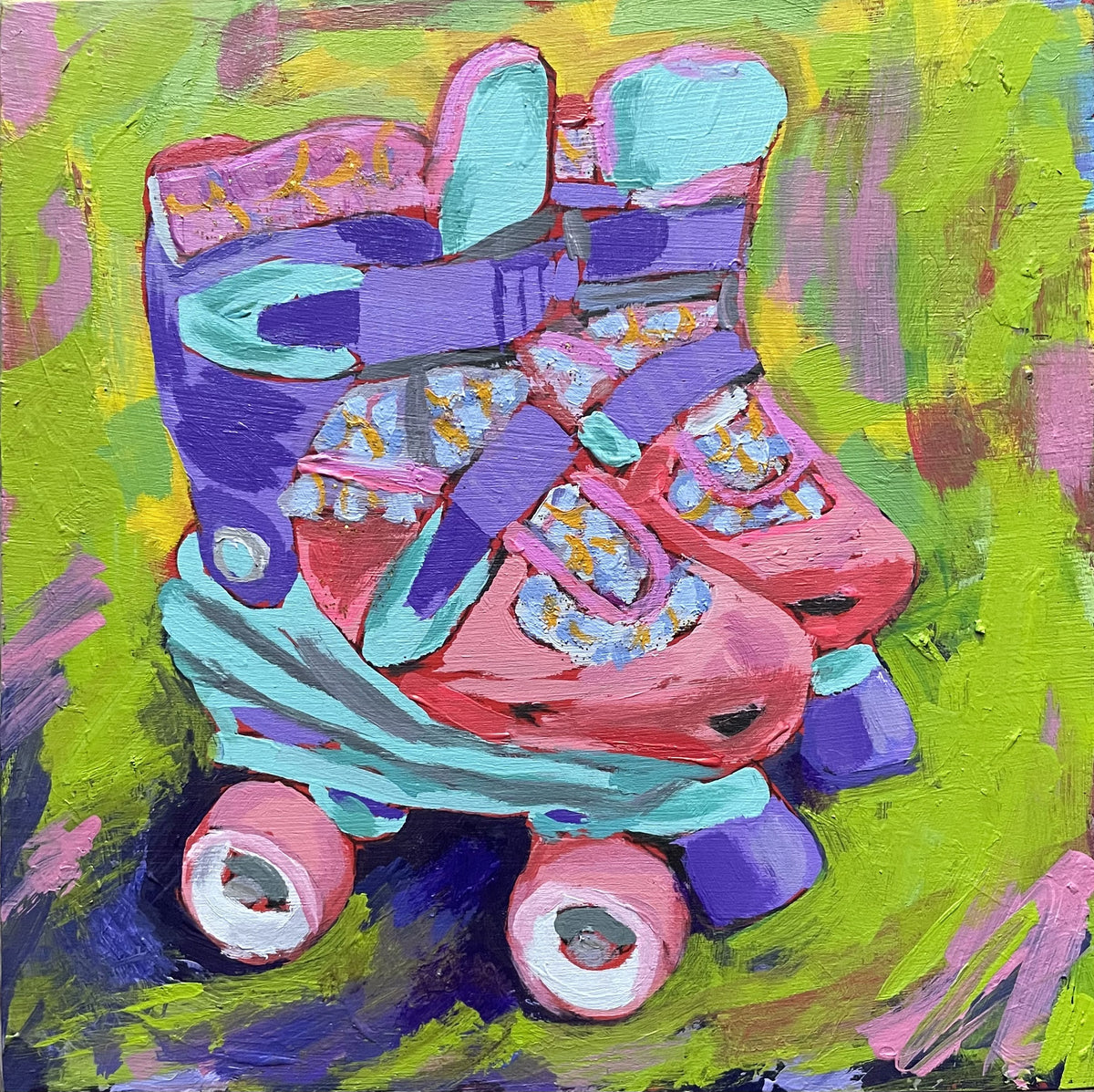絵画 roller skates 0619: Sweet Pea Skates – Denise Kirsop Art